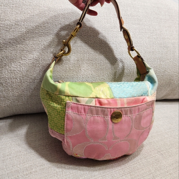 Vintage Coach Patchwork Multi-Colored Hobo Shoulder Bag Purse - Picture 3 of 16